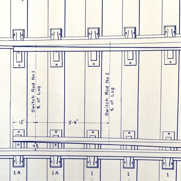1941 Railroad Bangor Aroostook Split Switch Track Laying Blueprint F7 DWDD15 - Picture 1 of 5